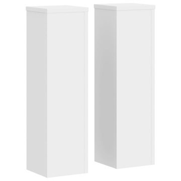 Suporturi de plante, 2 buc., alb, 17x17x60 cm, lemn prelucrat - Img 2