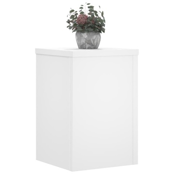 Suporturi de plante, 2 buc., alb, 20x20x30 cm, lemn prelucrat - Img 3