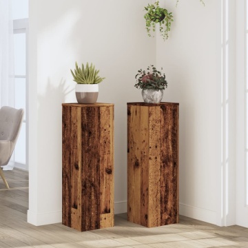 Suporturi de plante 2 buc. lemn vechi 25x25x80cm lemn prelucrat - Img 1