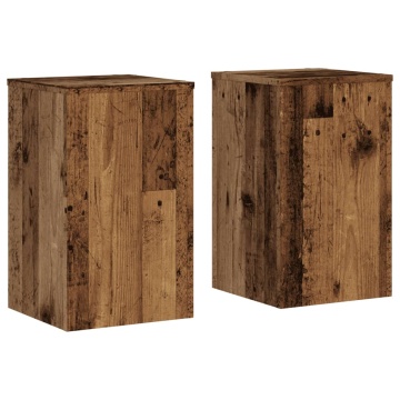 Suporturi de plante 2 buc lemn vechi 30x30x50cm lemn prelucrat - Img 2
