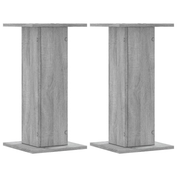 Suporturi difuzoare 2 buc gri sonoma 30x30x60 cm lemn prelucrat - Img 2