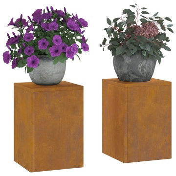Suporturi pentru Plante Exterioare Pilon 2 buc 24x24x35 cm Oțel Rezistent la Intemperii - Img 3