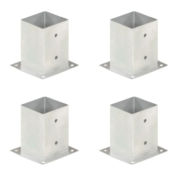 Suporturi stâlp, 4 buc., 101 mm, metal galvanizat - Img 1