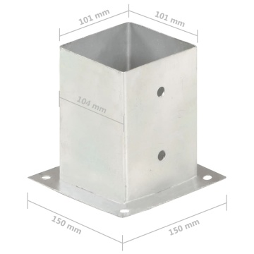 Suporturi stâlp, 4 buc., 101 mm, metal galvanizat - Img 7