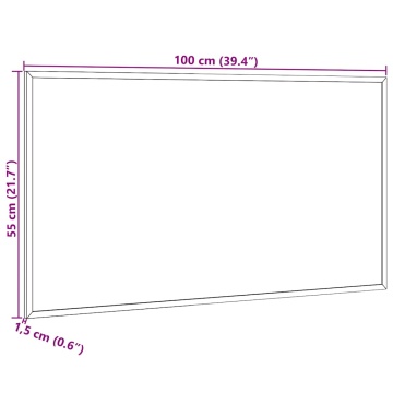 Tablă cu cadru din lemn masiv de pin negru 100x55 cm - Img 6