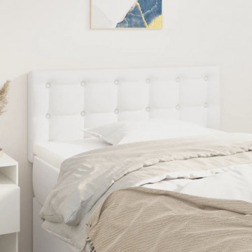 Tăblie de pat, alb, 100x5x78/88 cm, piele ecologică - Img 1