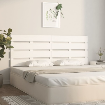 Tăblie de pat, alb, 140x3x80 cm, lemn masiv de pin - Img 3
