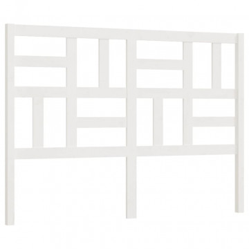 Tăblie de pat, alb, 141x4x104 cm, lemn masiv de pin - Img 2