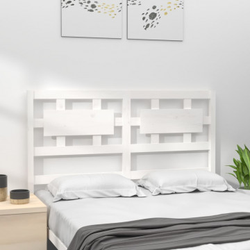 Tăblie de pat, alb, 185,5x4x100 cm, lemn masiv de pin - Img 3