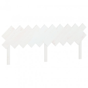 Tăblie de pat, alb, 196x3x80,5 cm, lemn masiv de pin - Img 2
