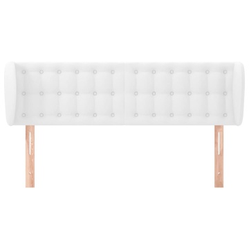 Tăblie de pat cu aripioare, alb, 147x23x78/88cm piele ecologică - Img 3