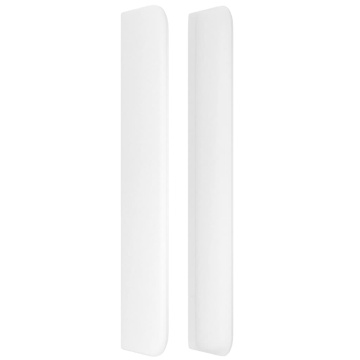 Tăblie de pat cu aripioare, alb, 183x16x118/128 cm, piele eco - Img 4