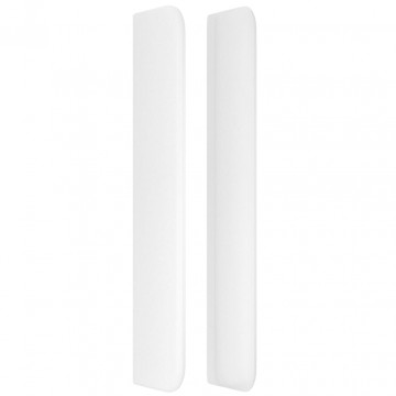 Tăblie de pat cu aripioare, alb, 203x16x118/128 cm, piele eco - Img 4