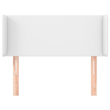 Tăblie de pat cu aripioare alb 93x16x78/88 cm piele ecologică - Img 3