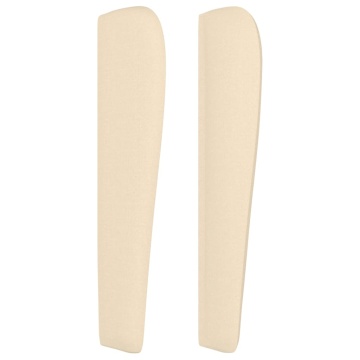 Tăblie de pat cu aripioare, crem, 103x23x118/128 cm, textil - Img 4