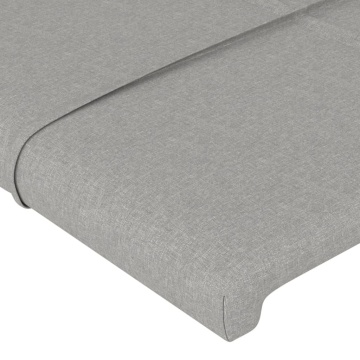 Tăblie de pat cu aripioare gri deschis 103x23x118/128 cm textil - Img 8