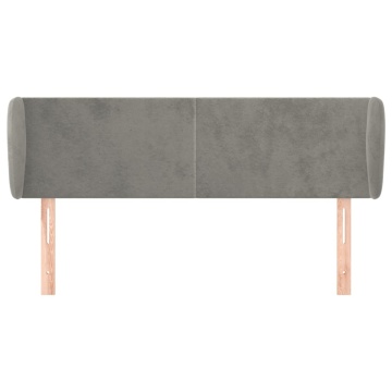 Tăblie de pat cu aripioare gri deschis 147x23x78/88 cm catifea - Img 3