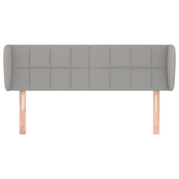 Tăblie de pat cu aripioare gri deschis 147x23x78/88 cm textil - Img 3