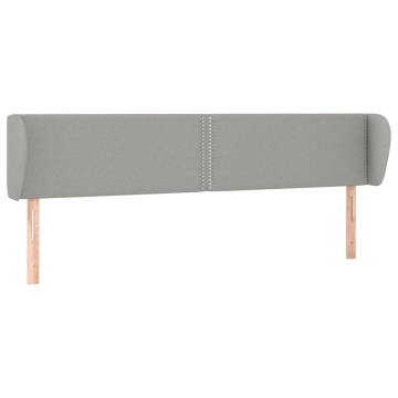 Tăblie de pat cu aripioare gri deschis 203x23x78/88 cm textil - Img 2
