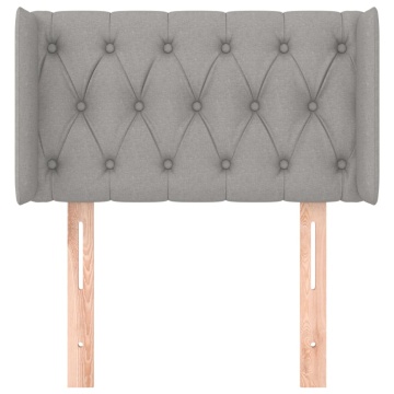 Tăblie de pat cu aripioare gri deschis 83x16x78/88 cm textil - Img 3