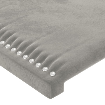 Tăblie de pat cu aripioare gri deschis 93x23x78/88 cm catifea - Img 8