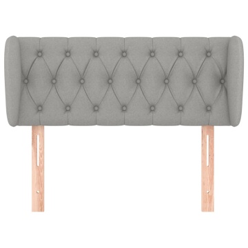 Tăblie de pat cu aripioare gri deschis 93x23x78/88 cm textil - Img 3