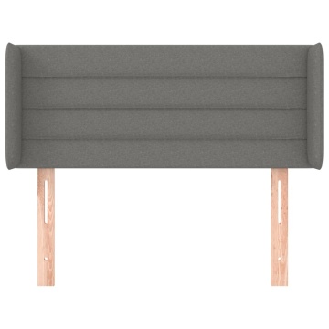 Tăblie de pat cu aripioare gri închis 83x16x78/88 cm textil - Img 3