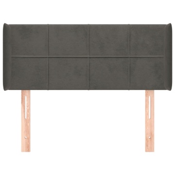 Tăblie de pat cu aripioare gri închis 93x16x78/88 cm catifea - Img 3
