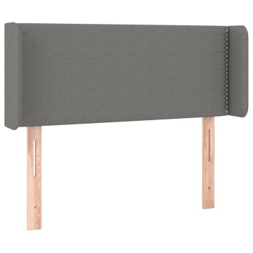 Tăblie de pat cu aripioare gri închis 93x16x78/88 cm textil - Img 2