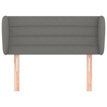Tăblie de pat cu aripioare gri închis 93x23x78/88 cm textil - Img 3