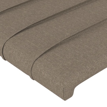 Tăblie de pat cu aripioare gri taupe 103x23x118/128 cm textil - Img 8