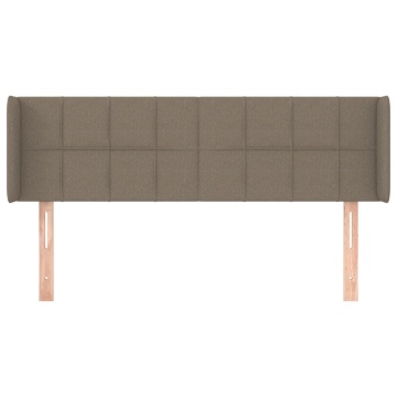 Tăblie de pat cu aripioare gri taupe 147x16x78/88 cm textil - Img 3