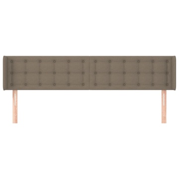 Tăblie de pat cu aripioare gri taupe 163x16x78/88 cm textil - Img 3