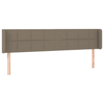 Tăblie de pat cu aripioare gri taupe 163x16x78/88 cm textil - Img 2