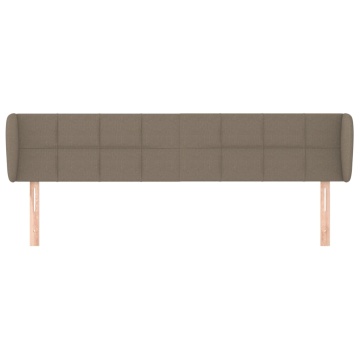 Tăblie de pat cu aripioare gri taupe 203x23x78/88 cm textil - Img 3