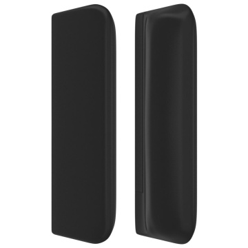 Tăblie de pat cu aripioare negru 183x16x78/88cm piele ecologică - Img 4