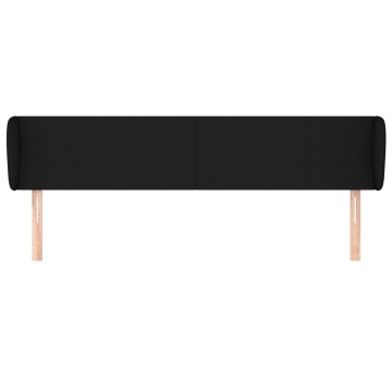 Tăblie de pat cu aripioare negru 183x23x78/88 cm textil - Img 3