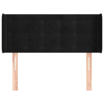 Tăblie de pat cu aripioare negru 93x16x78/88 cm catifea - Img 3