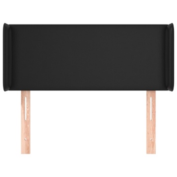 Tăblie de pat cu aripioare negru 93x16x78/88 cm piele ecologică - Img 3