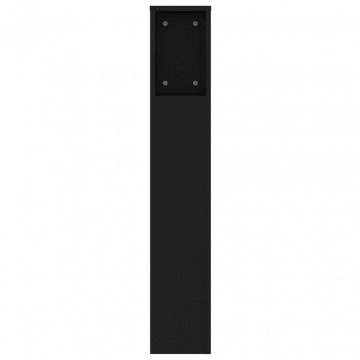 Tăblie de pat cu dulap, negru, 140x18,5x104,5 cm - Img 4