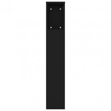 Tăblie de pat cu dulap, negru, 180x18,5x104,5 cm - Img 7
