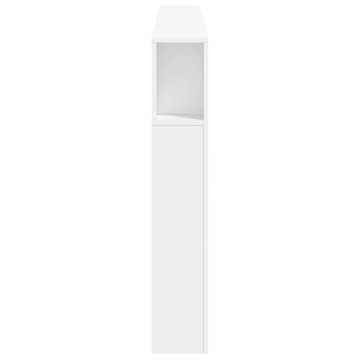 Tăblie de pat cu LED, alb, 180x18,5x103,5 cm, lemn - Img 6