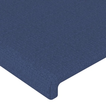 Tăblie de pat cu LED, albastru, 100x5x118/128 cm, textil - Img 6