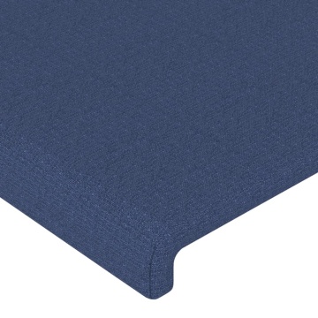 Tăblie de pat cu LED, albastru, 200x5x78/88 cm, textil - Img 6