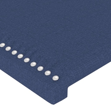 Tăblie de pat cu LED, albastru, 90x5x118/128 cm, textil - Img 6