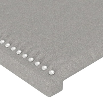 Tăblie de pat cu LED, gri deschis, 200x5x118/128 cm, textil - Img 6