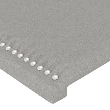 Tăblie de pat cu LED, gri deschis, 203x16x118/128 cm, textil - Img 6
