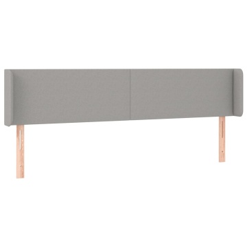 Tăblie de pat cu LED, gri deschis, 203x16x78/88 cm, textil - Img 3