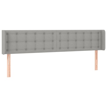 Tăblie de pat cu LED, gri deschis, 203x16x78/88 cm, textil - Img 3