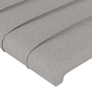 Tăblie de pat cu LED, gri deschis, 90x5x118/128 cm, textil - Img 6